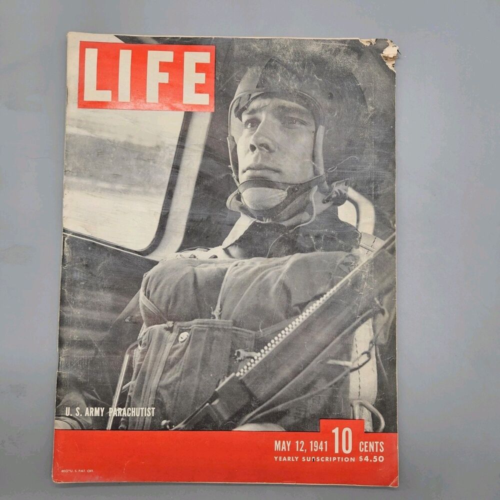 LIFE Magazine May 12 1941 US Army Parachutist WWII Era Vintage News Fair